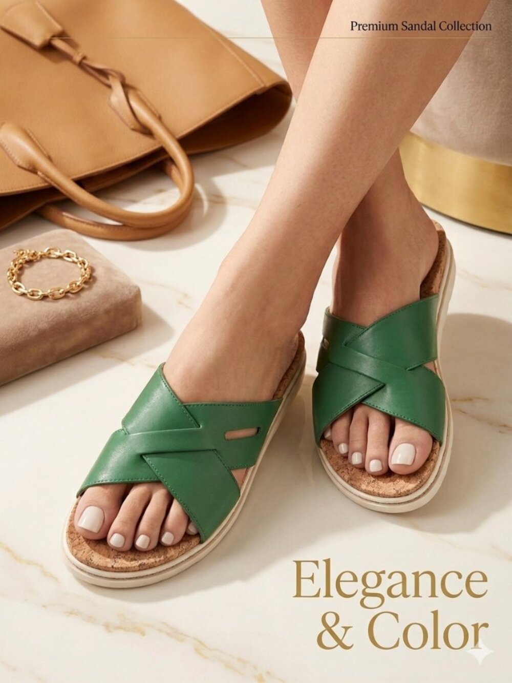 Stunning Green Cross-Strap Sandals – Comfortable & Elegant – New With Tags ($40) - Picture 3 of 7